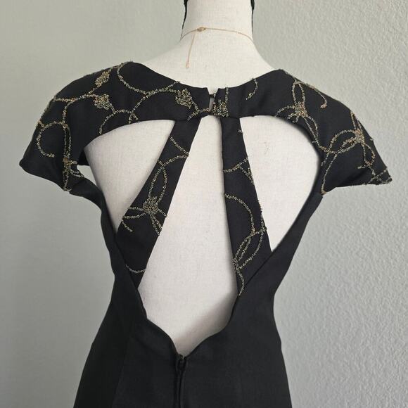 VTG Women's Plus Sz 14 Midi Formal Dress Beaded Slit Wimsigoth Elegance Holiday - Picture 6 of 16